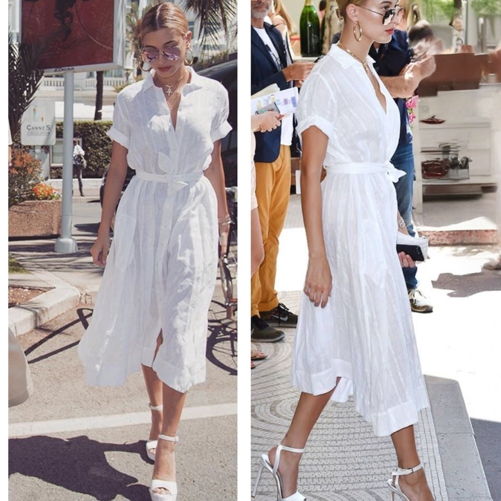 Lisa Marie Fernandez Linen-Blend Textures Gauze Button Down Midi Cover-Up Dress